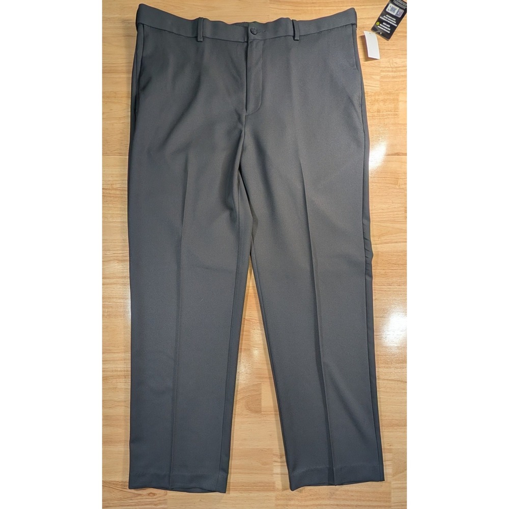 PGA Tour Mens Golf Pants Gray 38x32 Expandable Waistband‎ Flat Front SU32318 NWT